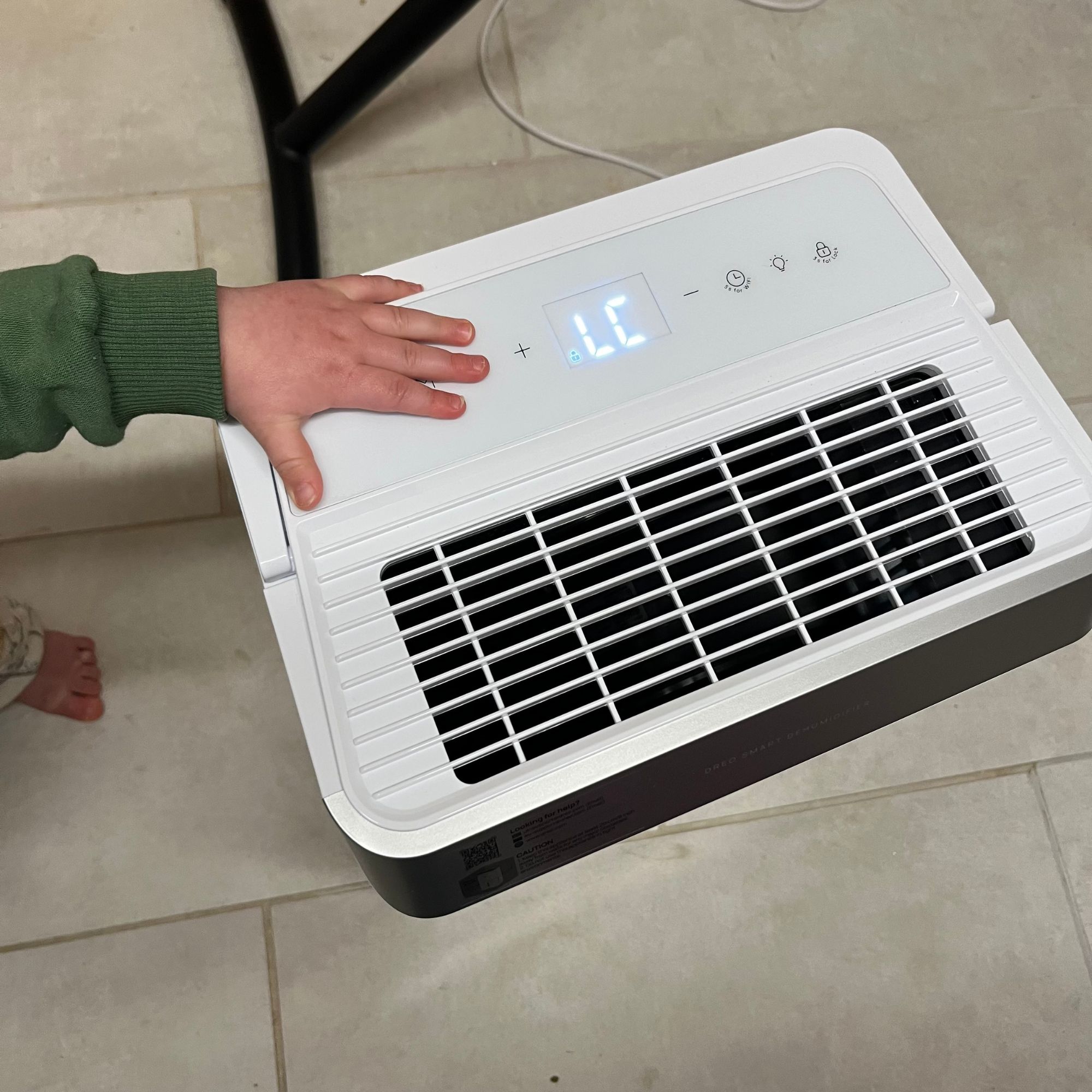 DREO dehumidifier with child lock activated