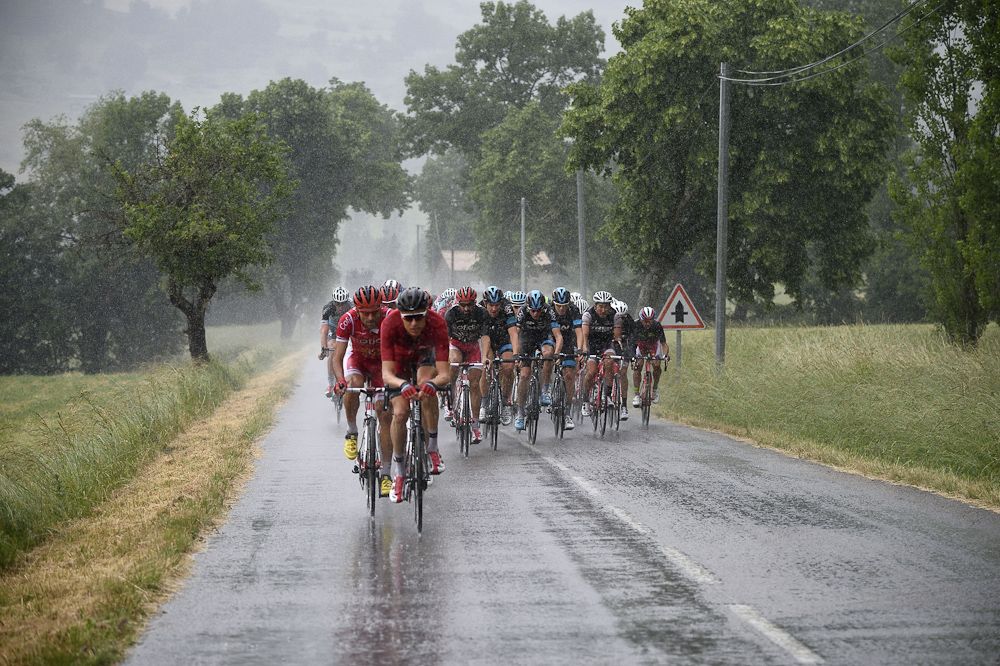BMC ride the front of the peloton during stage 4 of Criterium du Dauphine.