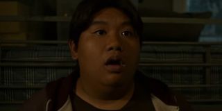 Ned Leeds looking stunned after finding out Peter Parker's secret identity in Spider-Man: Homecoming