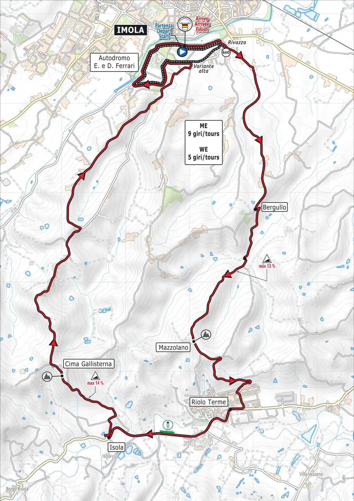 The 28.8km circuit for the Imola Worlds.