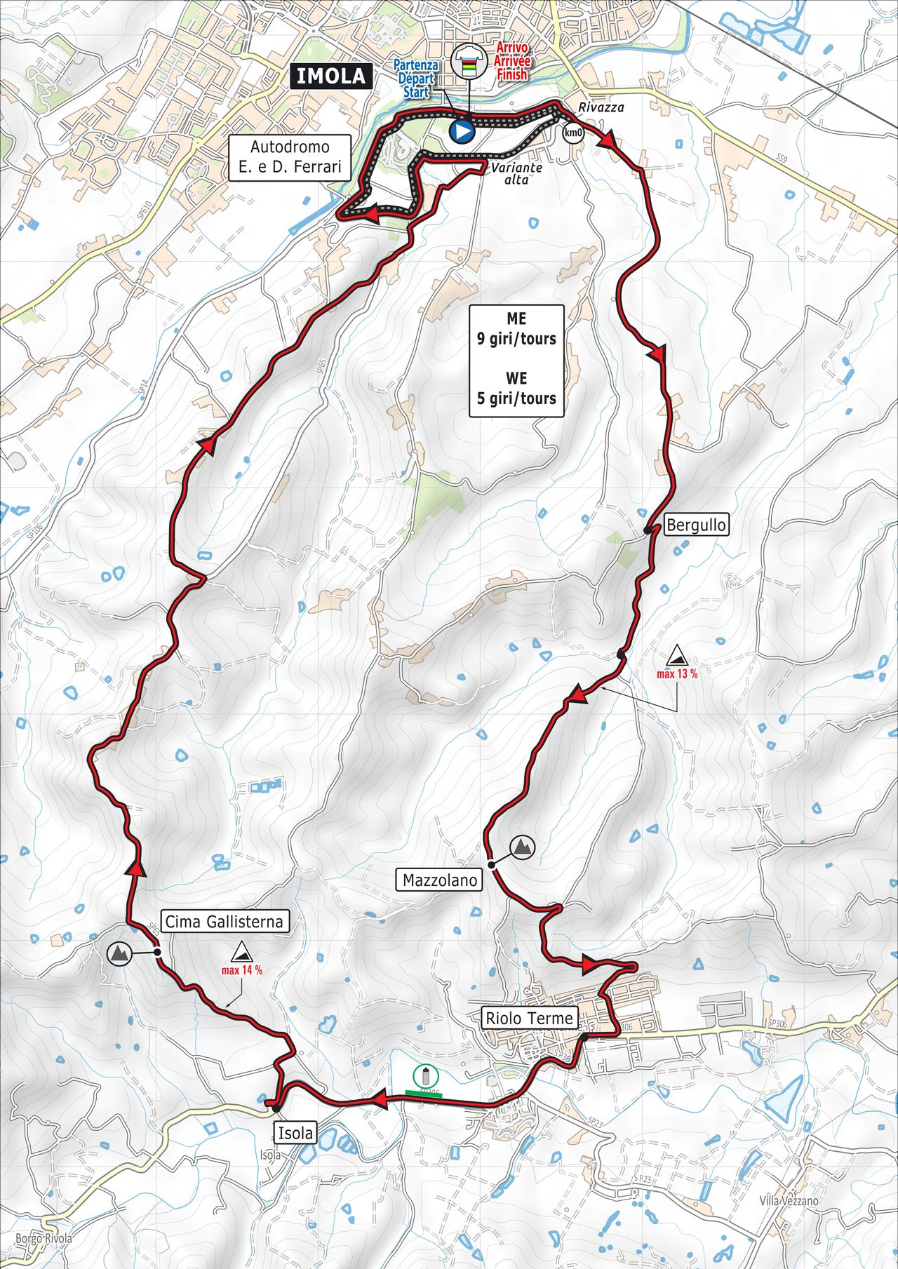 The 28.8km circuit for the Imola Worlds.