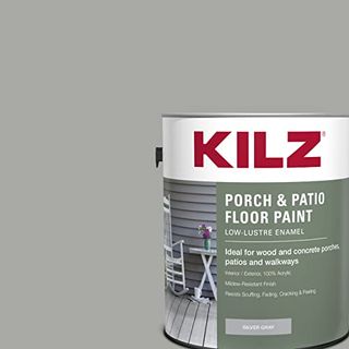 Kilz Low-Lustre Enamel Porch & Patio Latex Floor Paint, Interior/exterior, Silver Gray, 1 Gallon