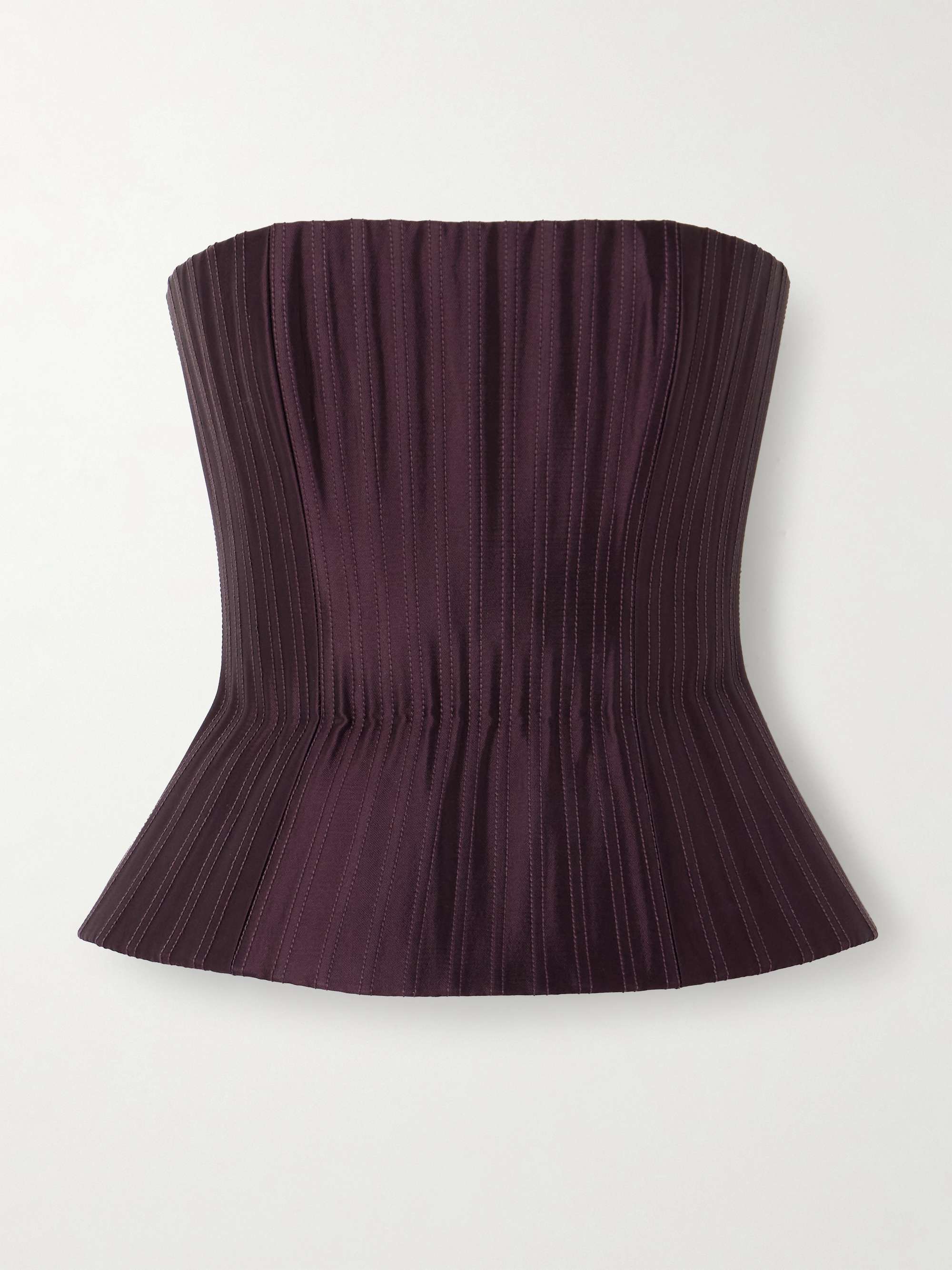 Veda Strapless Silk-Twill Bustier