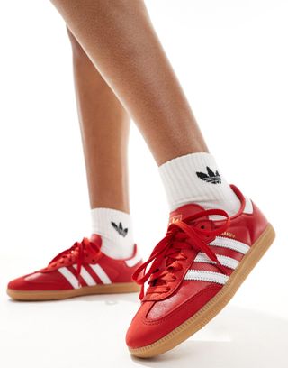 Adidas Originals Samba Og Sneakers in Red and White