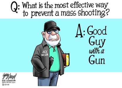 Political Cartoon U.S. Jack Wilson Good Guy With A Gun Defense