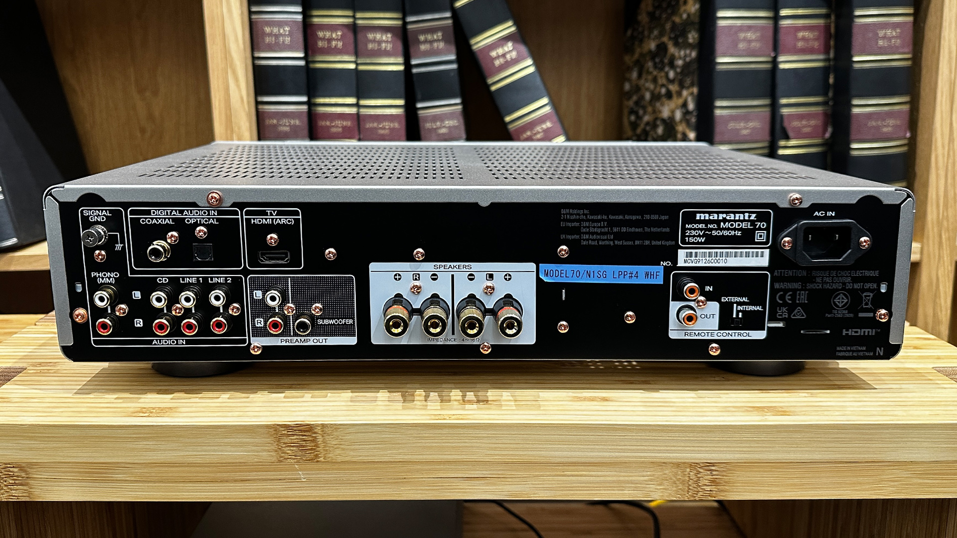 Marantz Model 70 integrated amplifier rear panel showing connections