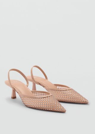 Sepatu Hak Jaring Glitter - Wanita