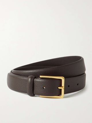 Textured-Leather Belt