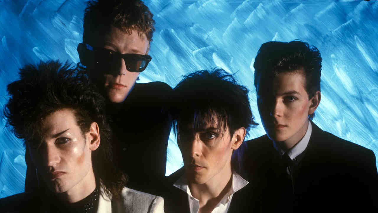 Bauhaus posing for a photograph in the early 1980s
