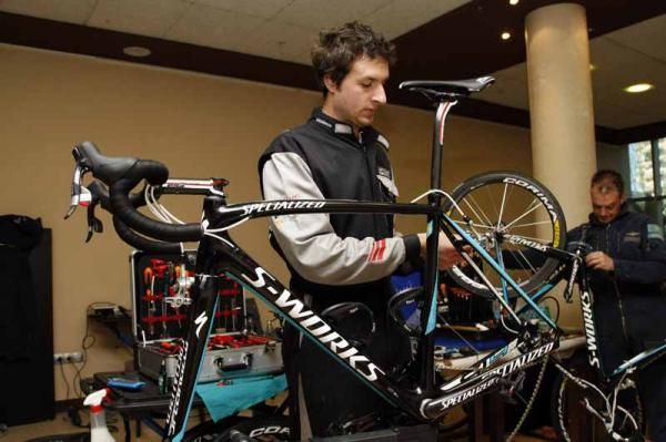 A team mechanic hard at work