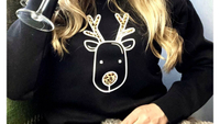 Personalised leopard print reindeer jumper