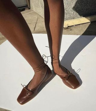 brown ballet shoes