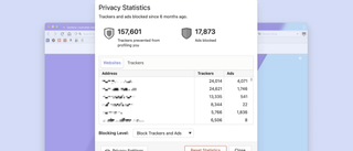 Vivaldi browser privacy in action