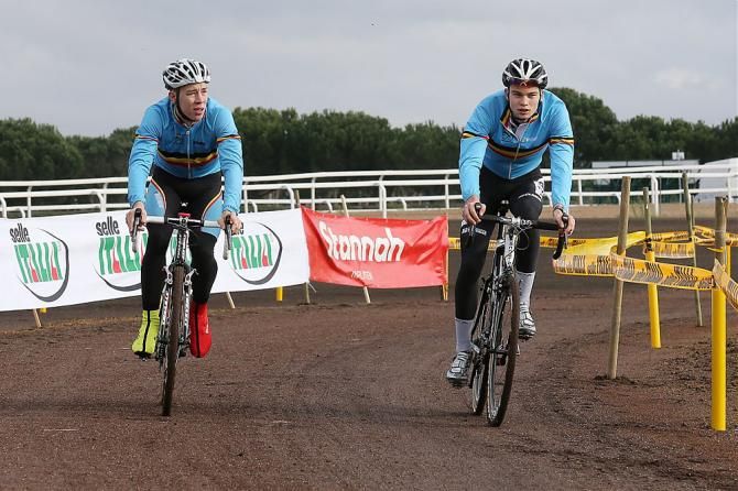 Two Belgian riders test out their legs and the course.