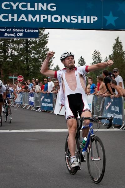 Michael Olheiser (Marx And Bensdorf Realitors/tr) is ecstatic with his elite men's road championship.