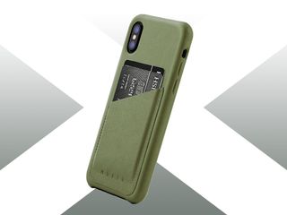 Mujjo Leather Full Wallet iPhone X Case (Olive)