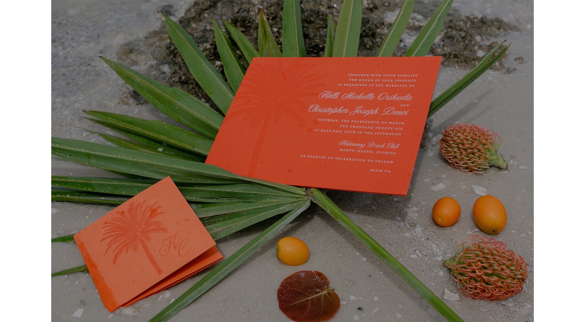 The wedding invitation.