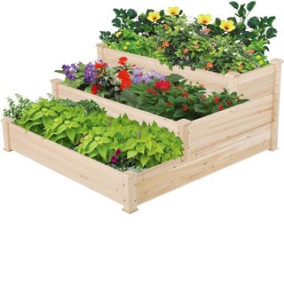 Amazon Wooden step-up planter