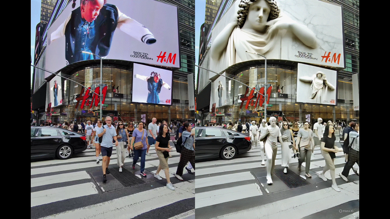 Oakley Meta HSTN glasses videos restyled with Meta AI.