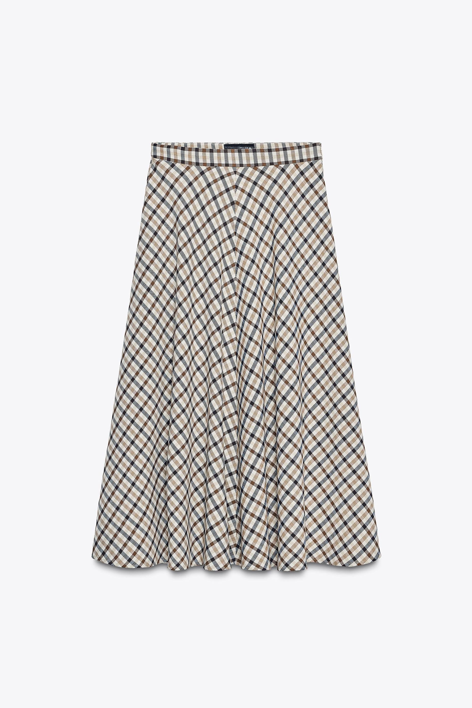 Plaid Cape Skirt Zw Collection