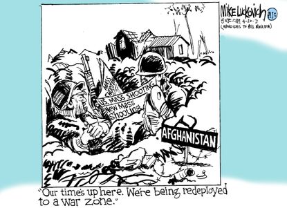 Editorial Cartoon U.S. afghanistan withdrawal mass shootings