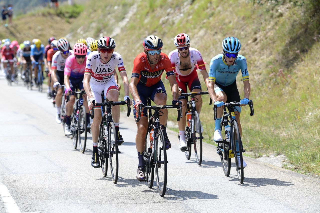 Vincenzo Nibali (Bahrain-Merida) in the breakaway
