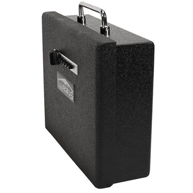 You can carry this 24-pound safe using the built-in handle.