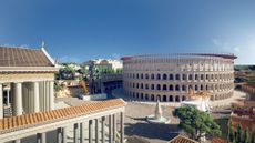 An digital reconstruction of ancient Rome. 