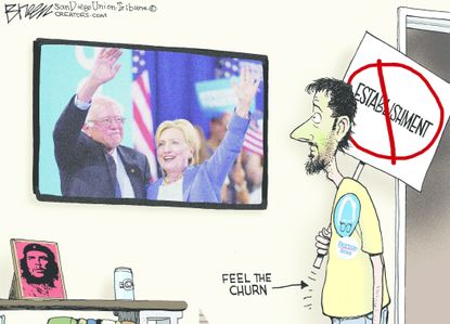 Political cartoon U.S. "Feel the Churn"