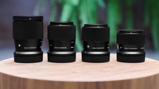 The line up of four Sigma prime lenses for RF mount