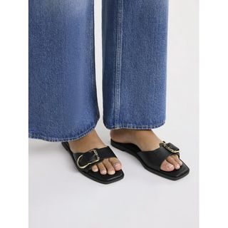 Free Assembly Women's Buckle Slide Sandals, Sizes 6-11