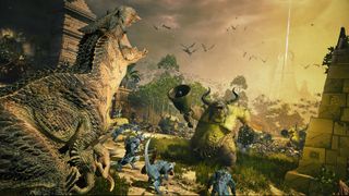 Total War: Warhammer 3 Lizardmen fight Nurgle daemons