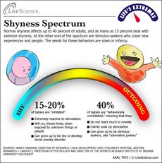 Shyness may have its roots in infancy, studies indicate.