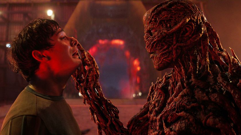 Vecna holding Will aloft with his telekinetic abilities in Stranger Things season 5