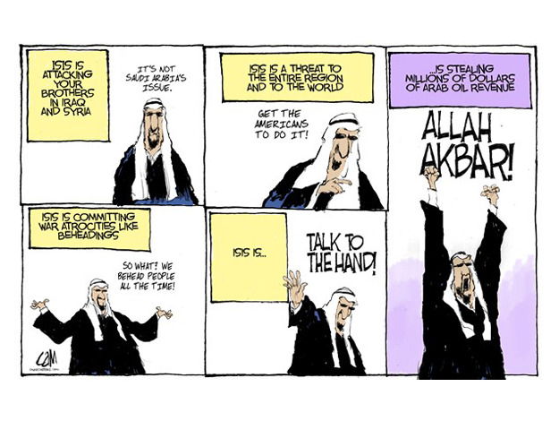 Political cartoon middle east ISIS coalition world