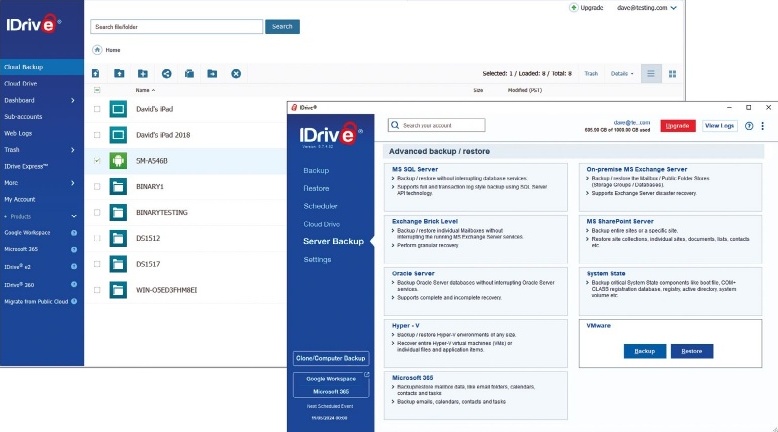 Portal de negocios en línea IDrive