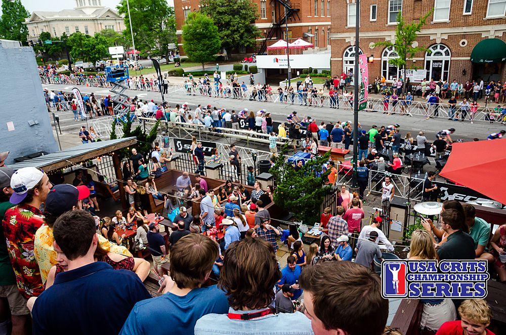 All sections of the criterium course were packed at the Athens Twilight Criterium were packed with spectators