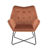 Turio Burnt orange Velvet effect Chair | £110 at B&amp;Q