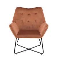 Turio Burnt orange Velvet effect Chair | £110 at B&amp;Q