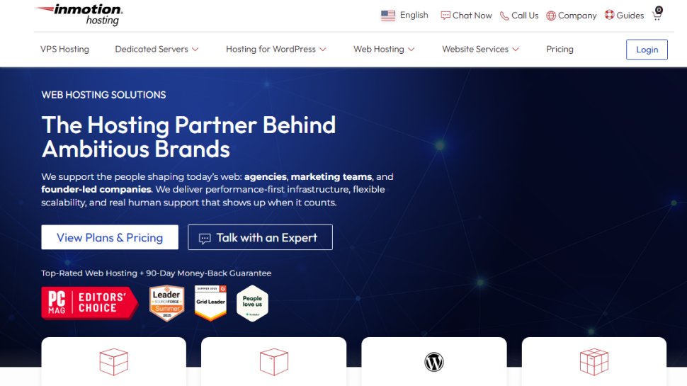 Website screenshot of InMotion Hosting (September, 2025)