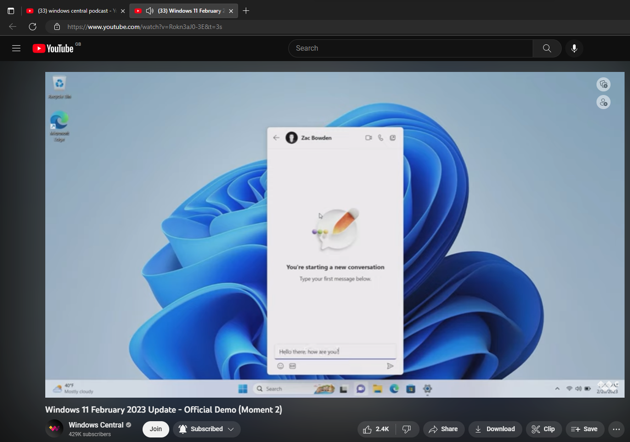 Microsoft Edge video at 480p