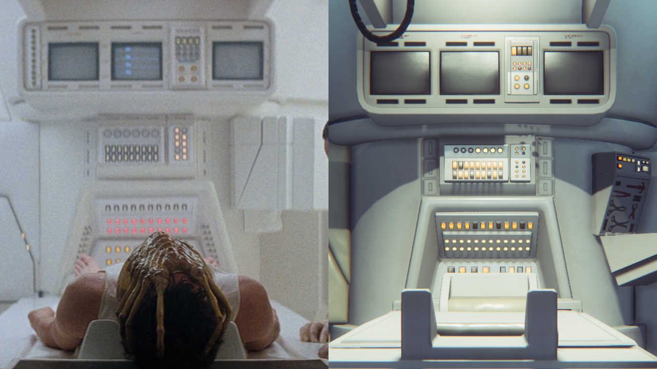 Alien film's medbay vs. Alien Isolation's