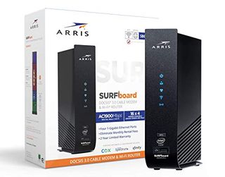 ARRIS SURFboard (16x4) DOCSIS 3.0 Cable Modem Plus AC1900 Dual Band Wi-Fi Router, 686 Mbps Max Speed, Certified for Comcast Xfinity, Spectrum, Cox & more (SBG6950AC2)