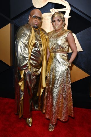 LOS ANGELES, CALIFORNIA - FEBRUARY 04: (L-R) CeeLo Green and Shani James attend the 66th GRAMMY Awards at Crypto.com Arena on February 04, 2024 in Los Angeles, California.