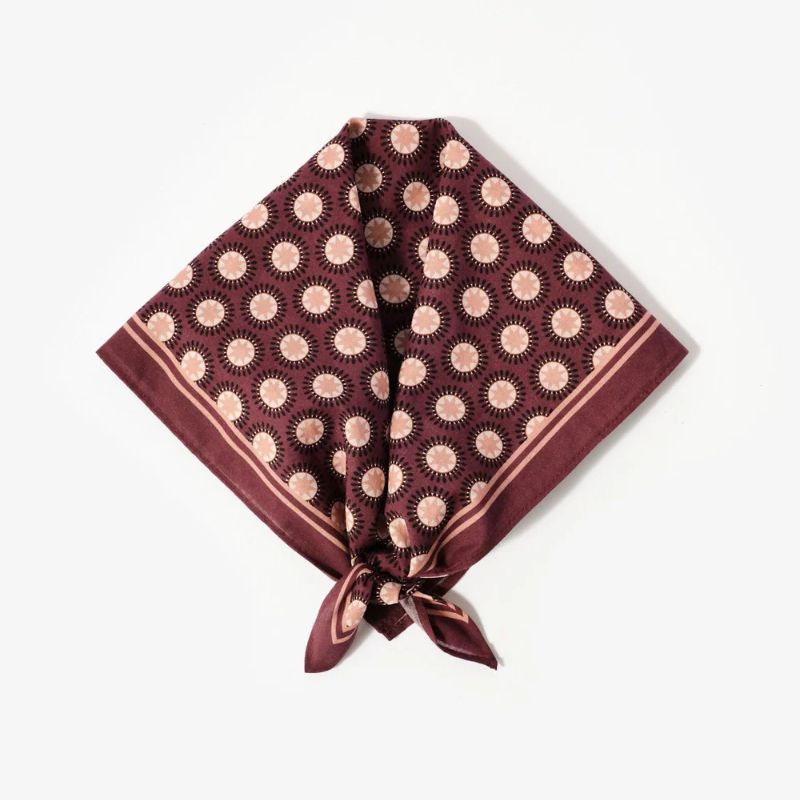 Mint Velvet, Burgundy Geometric Print Square Neck Scarf