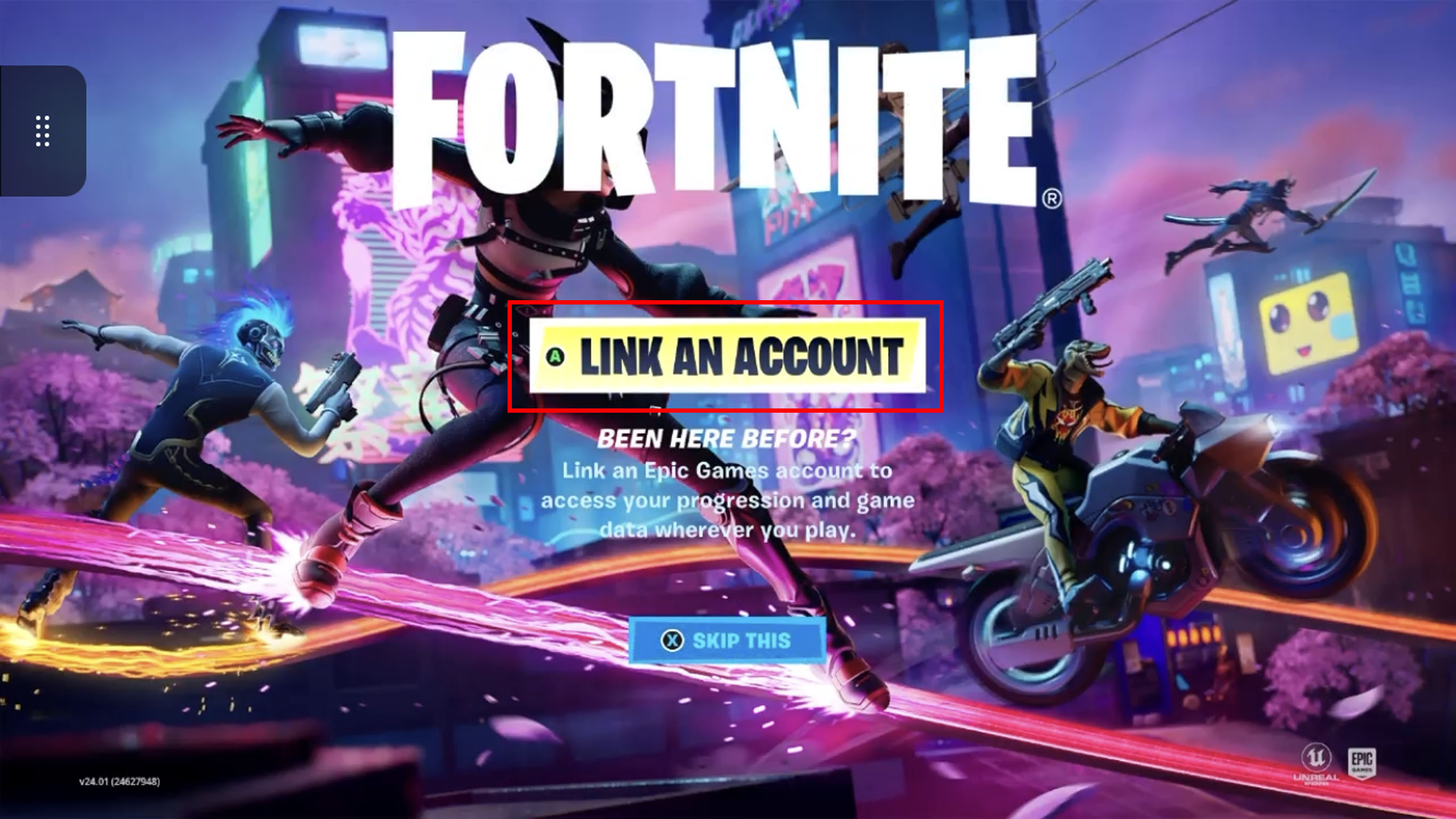 Свяжите свою учетную запись Fortnite на iPhone или iPad.