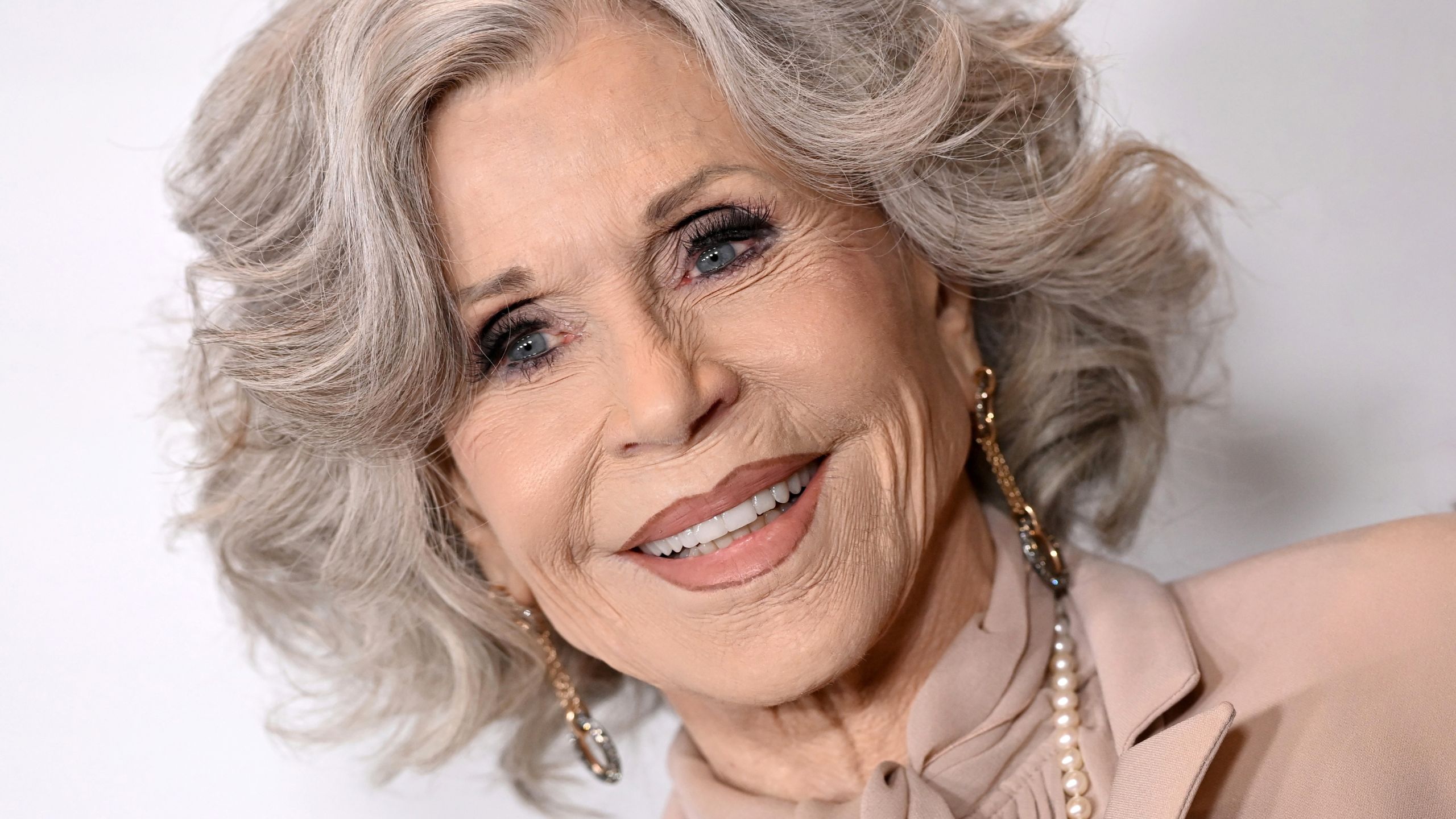 jane fonda on a white background