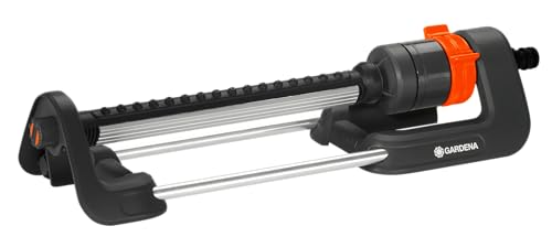 Gardena Aqua M Rectangular Sprinkler: Lawn Sprinkler for Watering Areas of 110&amp;ndash;250 M&amp;sup2;, Range 8&amp;ndash;18 M, Spread Max. 14 M, Built-In Metal Filter (18702-20)