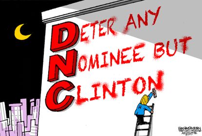 Political cartoon U.S. DNC Hillary Clinton