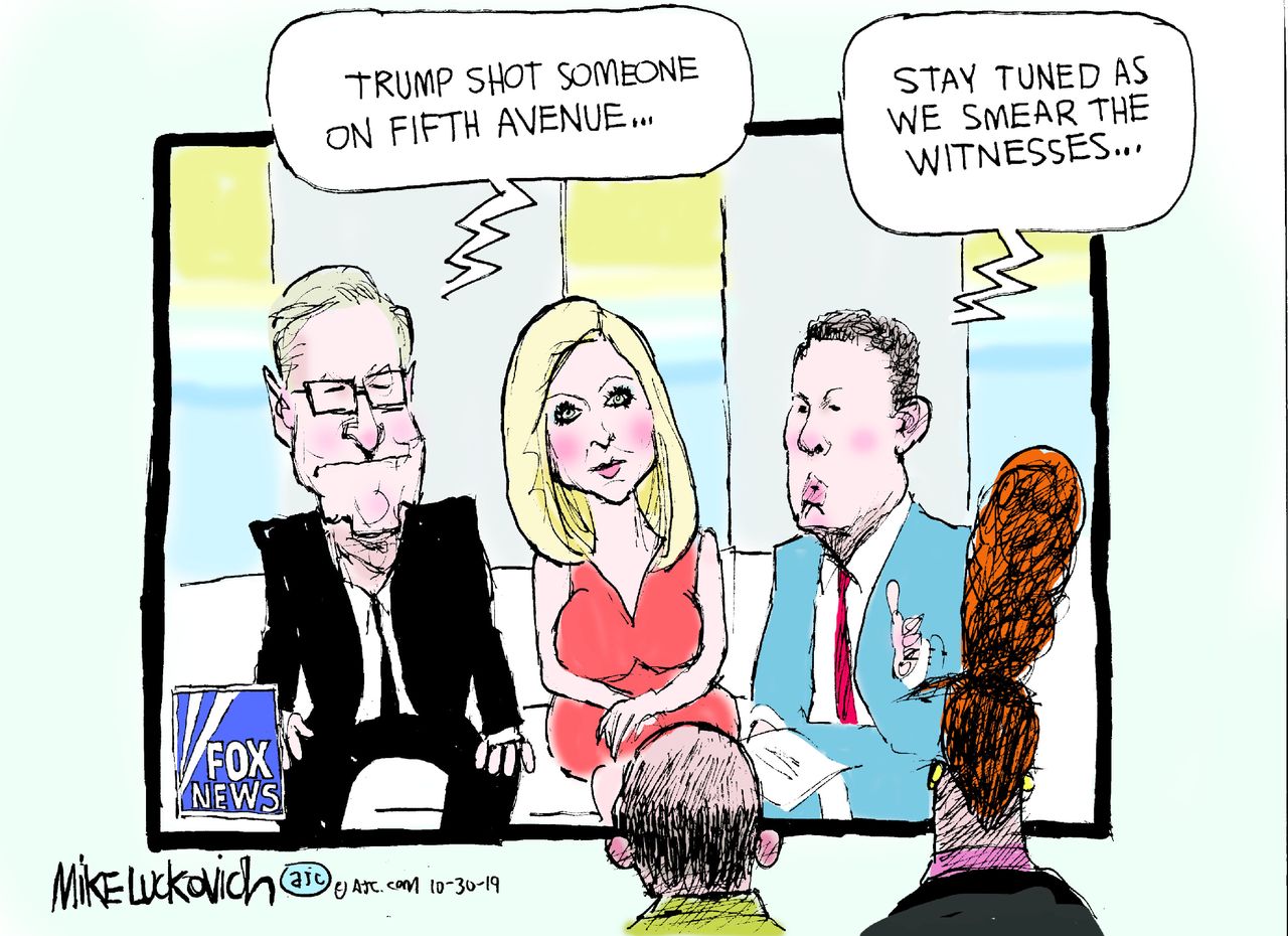 Political Cartoon U.S. Trump Fox News Vindman Smear Witnesse